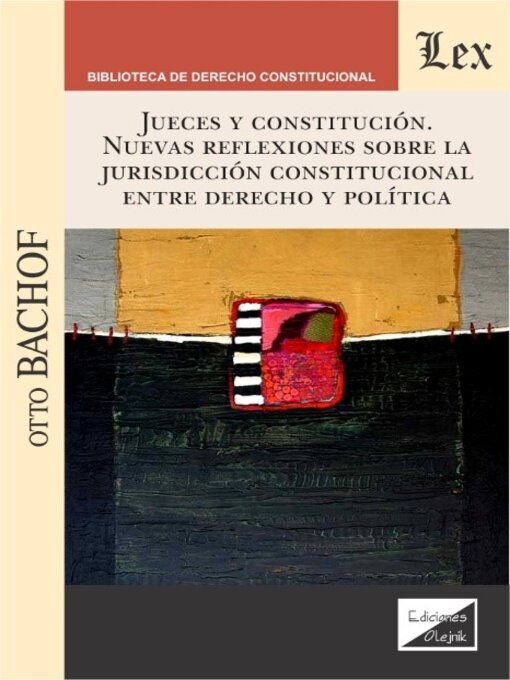 Title details for Jueces y constitución by Otto Bachof - Available